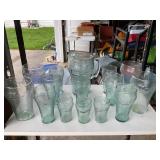 Coca Cola glasses and pitcher