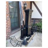 Yard pedestals, wood holders