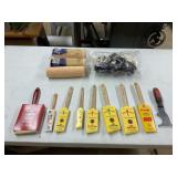 Assorted paint brushes,rollers