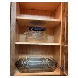 Pyrex baking dishes and pie plates