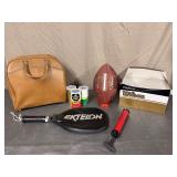Football, Tennis Racket and Balls, and Bowling