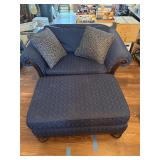 Bernhardt oversized chair and ottoman