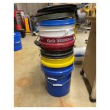Assorted buckets and lids