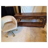Hickory sofa table and chair