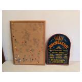 Cork Board and Bed and Breakfast Sign