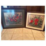 2 large flower prints
