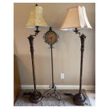 2 Floor Lamps and Clock