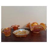 Marigold Carnival Glass, Indiana Glass Loganberry