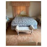 King size bed. bench, two nightstands.