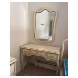 French provincial, vanity, and mirror