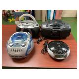 Boom boxes, cd players, cassette players