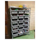 Rolling cart and craft supplies