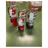 Four fire extinguishers