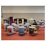 Mugs, Travel Mugs, Tea Pot, and Hot Pot