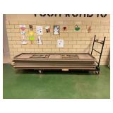 5 8 ft tables with rolling cart