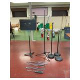 Microphone stands, music stands