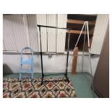 Clothing Rack, Step Stool, and Easel