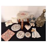 Milking Stool, Vintage Needle Points, etc.