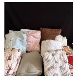 Assorted Sheet sets, towels, and pillows