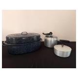 Roasting Pan, Wear-Ever aluminum pressure cooker