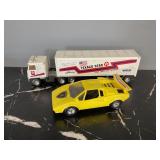 Semi truck and Lamborghini Countach toys