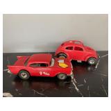 1957 Chevy Tether Car & Volkswagen Beetle Toy Car