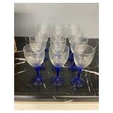 BMW blue and clear stemware