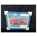 Framed Poster of Vintage Sebring Poster