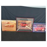 3 Framed Red Porsches