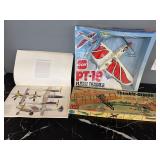 2 Antique Toy Airplanes and Plane Book