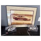 Bob Garretson Framed Photo with 2 Cars