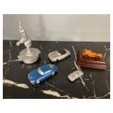 Handmade Porsches, elephant top of stein, cards
