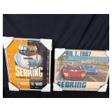 2 Vintage Framed Sebring Posters