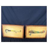 2 Wooden Airplane Paintings