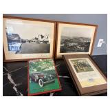 4 Vintage Car Framed Photos