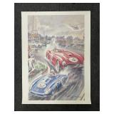 Vintage 1954 24 Hours of Le Mans Race Poster