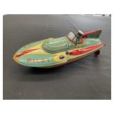 Antique metal toy boat