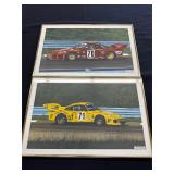 2 framed race cars