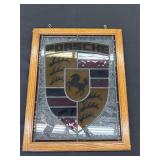 Porsche stained glass wall hanging