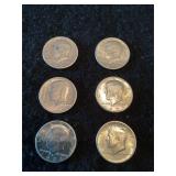 6 Half Dollars