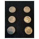 6 Half Dollars