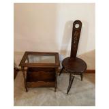 Spinning Wheel Chair and End Table