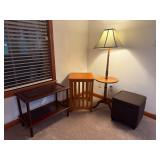 Side Tables, Floor Lamp, and Foot Stool