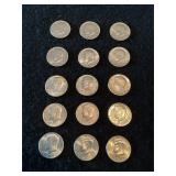 15 Half Dollars