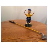 Weighted Practice Club and Golf Statue