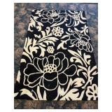 Black & White Floral Rug
