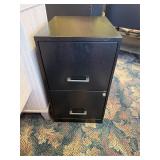 Black 2 Drawer File Cabinet