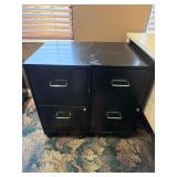 2 Rolling Black File Cabinets