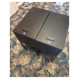2 Hanging Black Rolling File Cabinets