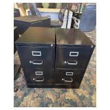 2 - two Drawer Black File Cabinets
